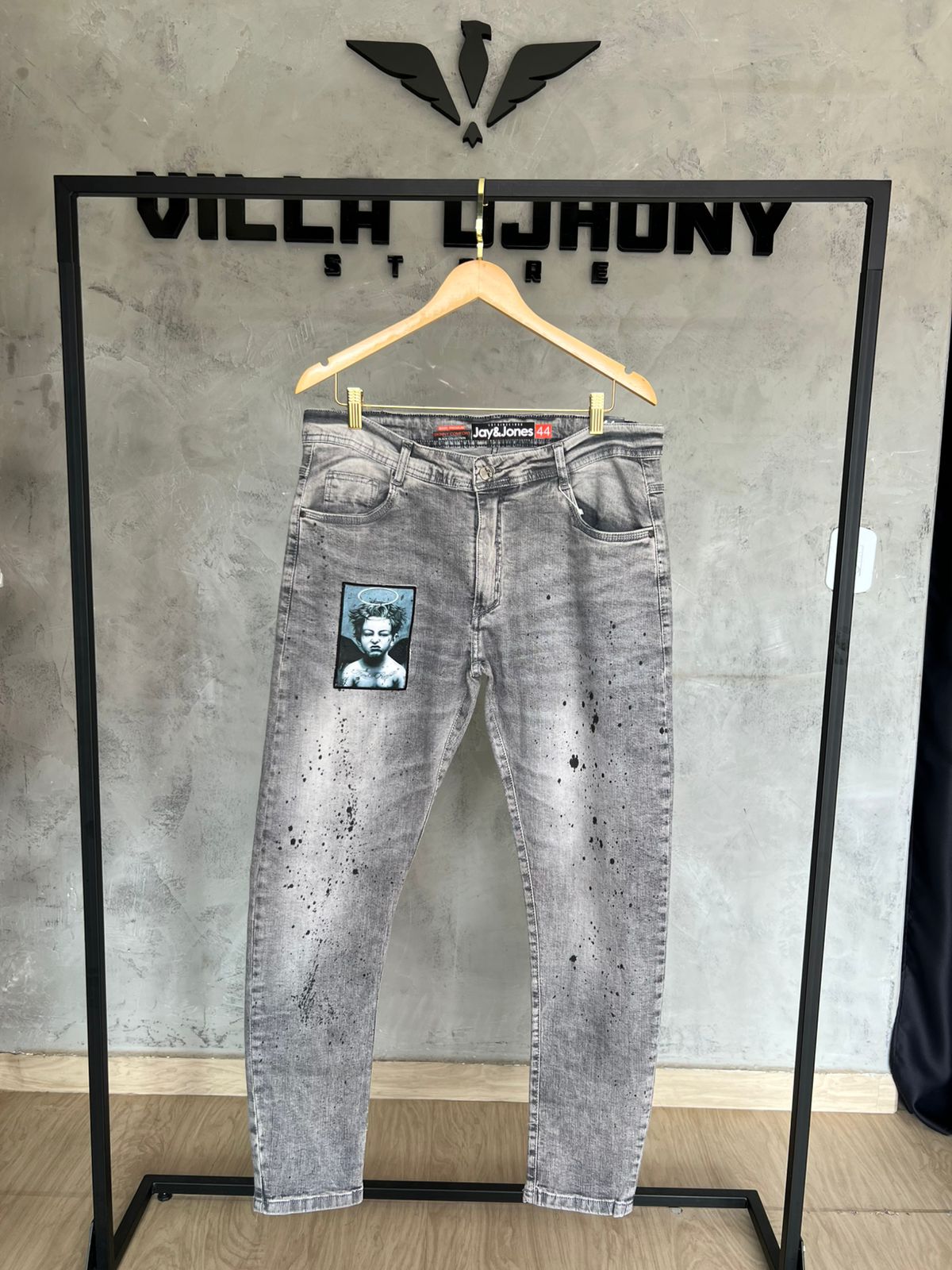 Calça Jeans Jogador Anjo Cinza