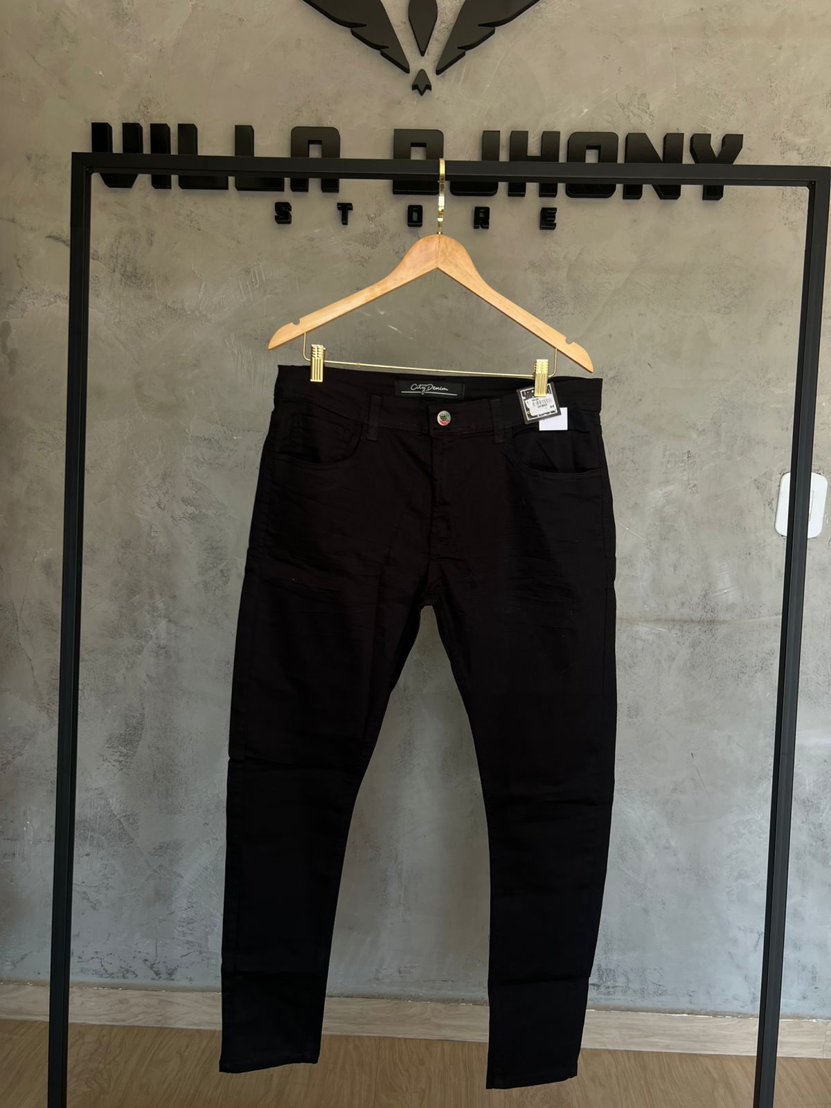 Calça Jeans Preta Lisa