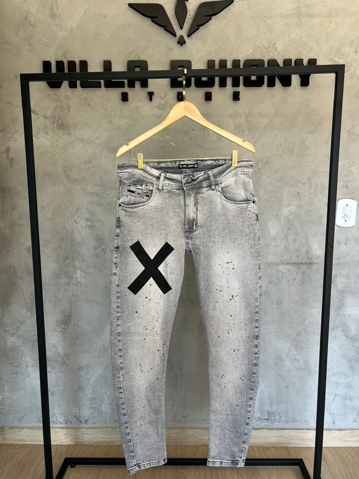 Calça Jeans Cinza X