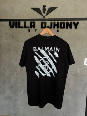 Camiseta Balmain Preta Estampada