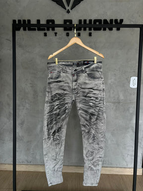 Calça Jeans Cinza Destroide