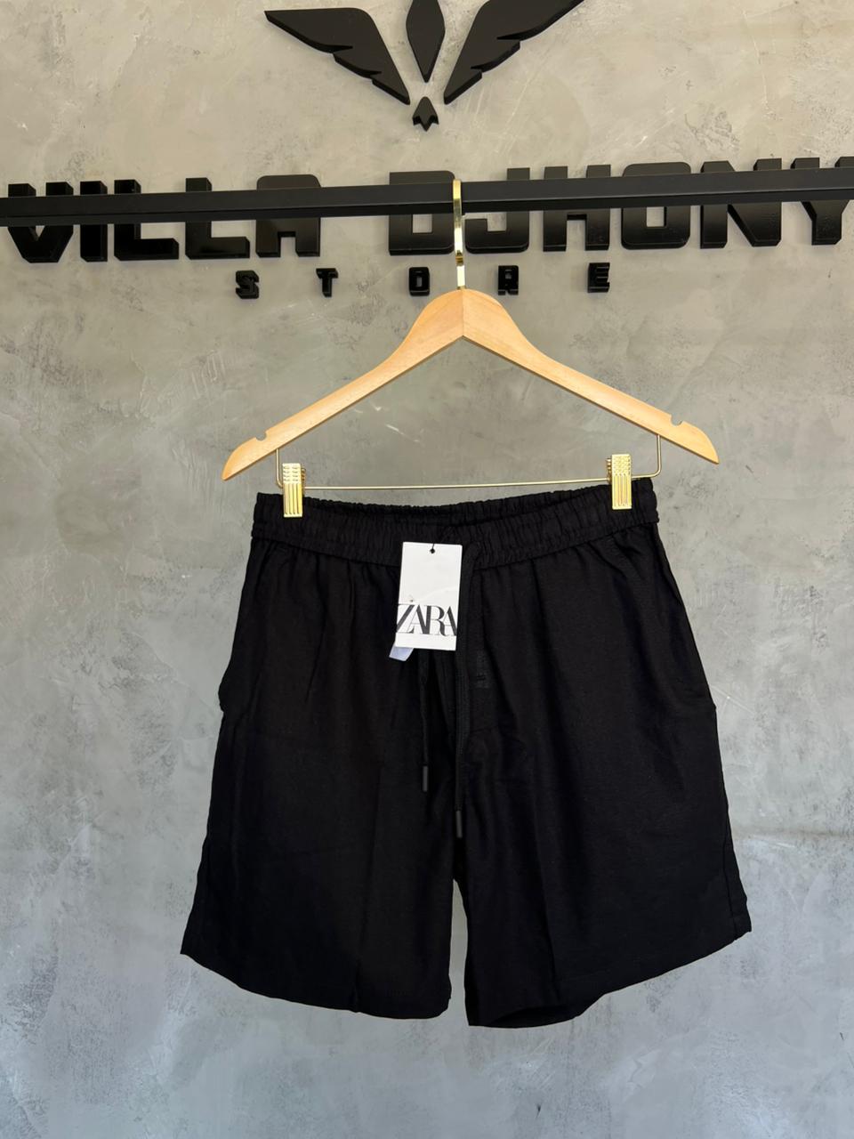 Bermuda Linho Zara Preta