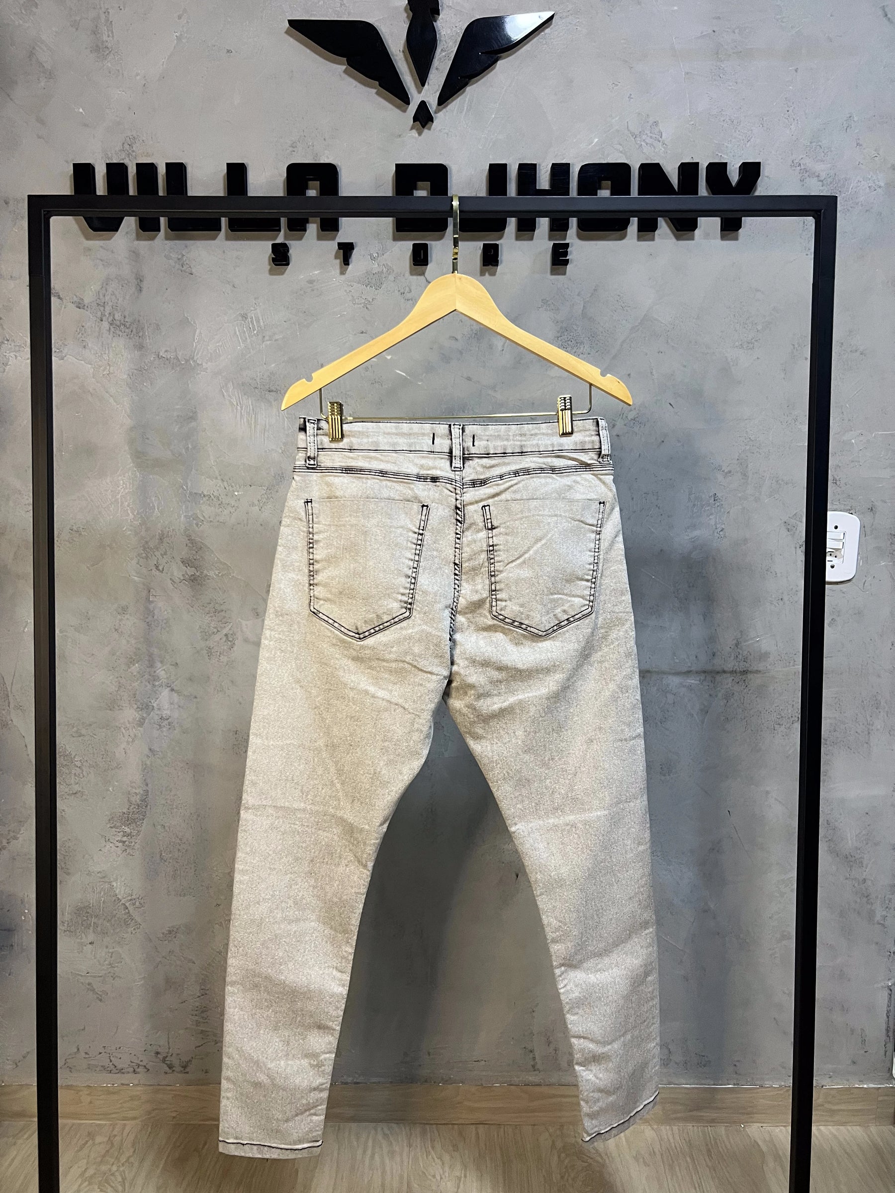 Calça Jeans Cinza Claro