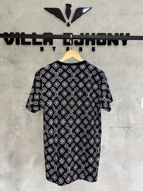 Camiseta Louis Vuitton Estampada Preto e Branco