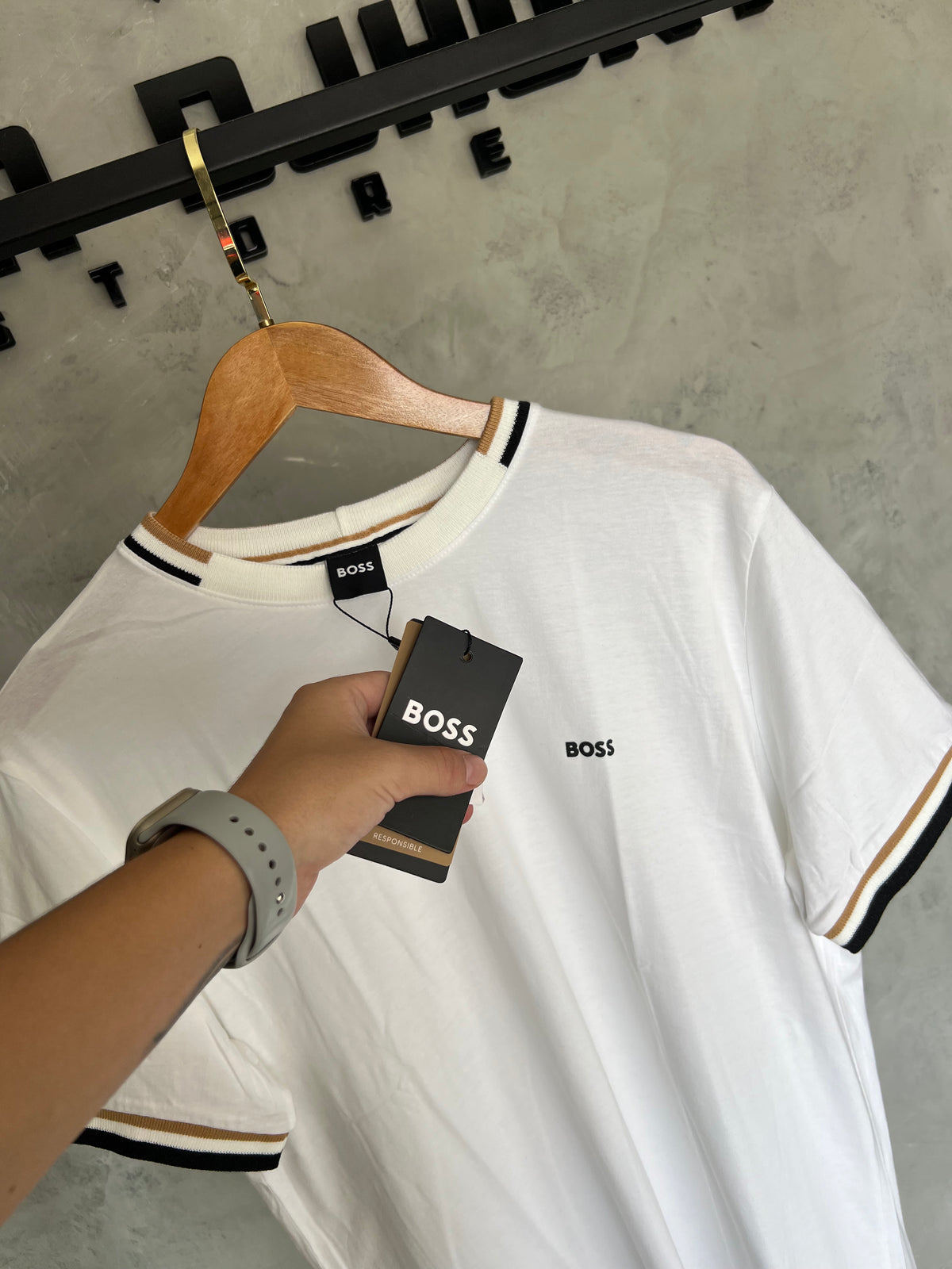 Camiseta Boss Branca Lisa