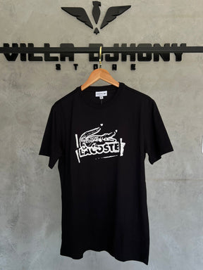 Camiseta Lacoste Preta Detalhada